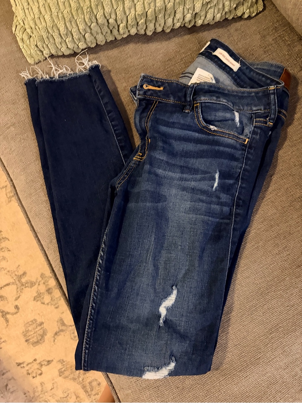 Hollister Dark Blue Distressed Skinny Jeans